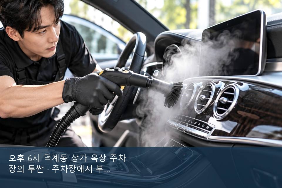오후 6시 덕계동 상가 옥상 주차장의 투싼 · 주차장에서 부른 날