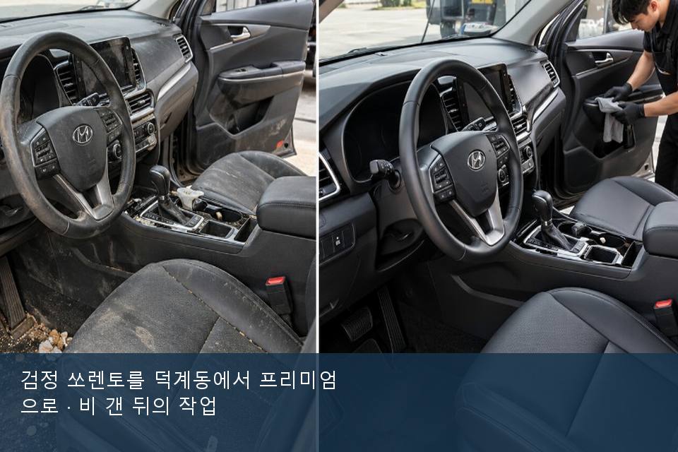 검정 쏘렌토를 덕계동에서 프리미엄으로 · 비 갠 뒤의 작업
