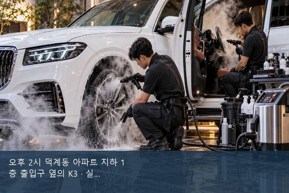 오후 2시 덕계동 아파트 지하 1층 출입구 옆의 K3 · 실내 냄새를 연 기록